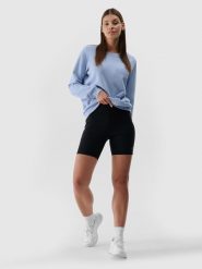 4F Legginsy krótkie damskie - czarne L. Czarne legginsy damskie 4F, bez wzorów, z dzianiny. Za 79.99 zł.