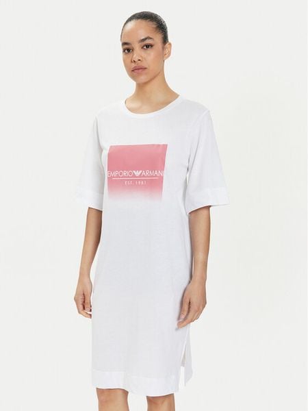 Emporio Armani Underwear Sukienka codzienna 164687 4R255 00010 Biały Relaxed Fit. Białe koszule nocne damskie Emporio Armani Underwear, bez wzorów, z bawełny, bez ramiączek. Za 179.99 zł.