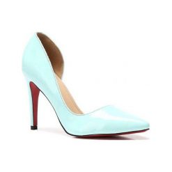 Niebieskie Lakierowane Eleganckie Szpilki A899 Blue. Niebieskie szpilki damskie ButyModne, bez wzorów, z lakierowanej skóry, bez obcasa, na obcasie, bez zapięcia. Za 117.58 zł.
