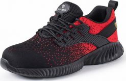 PROCERA TEXO-FLY RED S1 - Półbuty ochronne TEXO-FLY RED S1 ze stalowym podnoskiem 42. Brązowe półbuty męskie PROCERA, bez wzorów, bez obcasa, bez zapięcia. Za 97.99 zł.