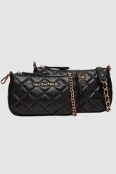 VALENTINO Podwójna czarna torebka Ocarina Crossbody. Czarne torebki do ręki damskie Valentino by Mario Valentino, bez wzorów, małe, bez dodatków. W wyprzedaży za 341.99 zł.