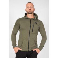 Bluza fitness męska Gorilla Wear Delta Hoodie rozpinana z kapturem. Zielone bluzy sportowe męskie GORILLA WEAR, m, bez wzorów, z kapturem, na fitness i siłownię. Za 322.50 zł.