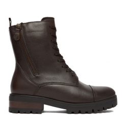 Trzewiki Lasocki. Brązowe botki damskie Lasocki, bez wzorów, bez obcasa, na płaskiej podeszwie, bez zapięcia. Za 199.99 zł.