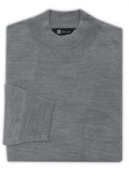 Szary sweter męski - półgolf SW89. Szare swetry męskie m, bez wzorów, z materiału, casualowe, bez kołnierzyka, bez ramiączek. W wyprzedaży za 180.00 zł.