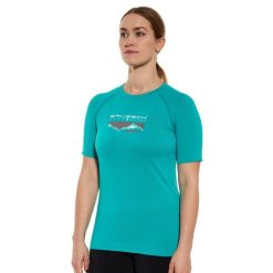 Koszulka turystyczna z krótkim rękawem damska Brubeck Dynamic. Niebieskie bluzki damskie Brubeck, xl, bez wzorów, z poliamidu, sportowe, bez kołnierzyka, bez ramiączek. Za 89.99 zł.