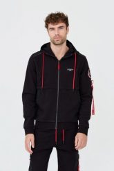 AERONAUTICA MILITARE Czarna bluza z kapturem. Czarne bluzy męskie Aeronautica Militare, m, bez wzorów, z kapturem. W wyprzedaży za 799.99 zł.