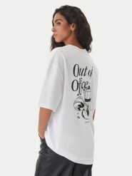 HUGO T-Shirt 50560772 Biały Oversize. Białe t-shirty damskie Hugo, l, bez wzorów, z bawełny, bez kołnierzyka, bez ramiączek. Za 229.99 zł.