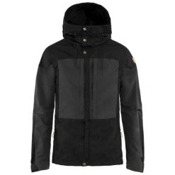 Kurtka przeciwwiatrowa męska Fjallraven Keb Jacket. Czarne kurtki męskie Fjällräven, l, bez wzorów, z bawełny, z kapturem. Za 1,099.00 zł.
