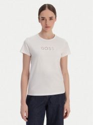 BOSS T-Shirt Eventsa11 50562055 Biały Slim Fit. Białe t-shirty damskie Boss, l, bez wzorów, z bawełny, bez kołnierzyka, bez ramiączek. Za 339.99 zł.