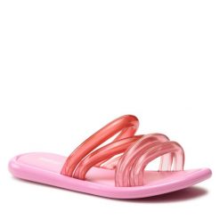 Klapki Melissa. Czerwone klapki damskie Melissa, bez wzorów, bez obcasa, bez zapięcia. Za 199.99 zł.