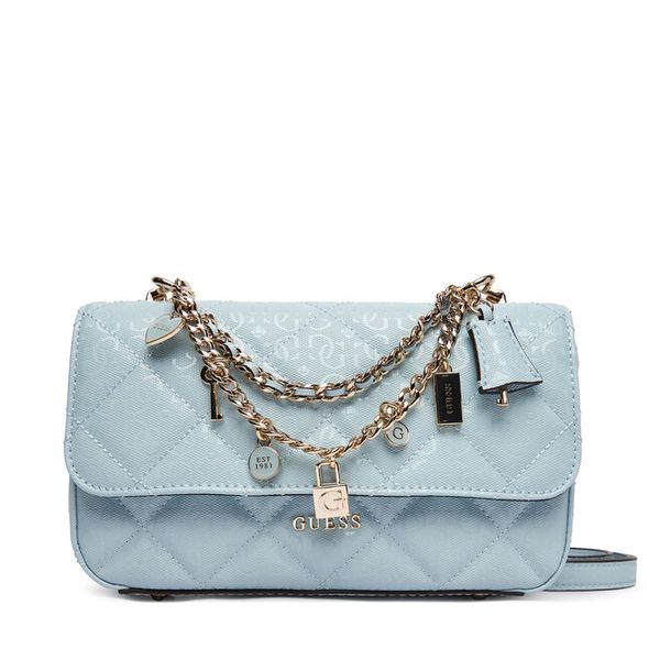 Torebka Guess. Niebieskie listonoszki damskie Guess, z aplikacjami, bez dodatków. Za 380.99 zł.