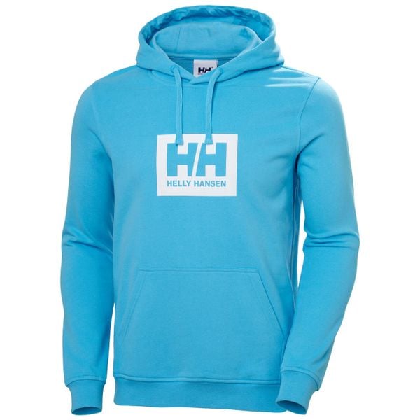 Bluza Helly Hansen Box. Niebieskie bluzy męskie Helly Hansen, m, bez wzorów, z bawełny, casualowe, bez ramiączek, z kapturem. Za 358.35 zł.