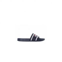 Klapki damskie Fila Morro Bay Slipper. Niebieskie klapki damskie Fila, bez wzorów, z materiału, bez obcasa, bez zapięcia. Za 231.00 zł.