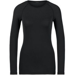 Bluza termoaktywna damska Odlo Performance Light Eco BL Top Crew Neck LS. Czarne bluzy damskie ODLO, l, bez wzorów, sportowe, bez ramiączek, bez kaptura. Za 244.99 zł.