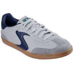 Buty sportowe męskie Skechers Hotshot Pyke. Szare buty sportowe męskie Skechers, bez wzorów, ze skóry ekologicznej, bez zapięcia, na fitness i siłownię. Za 390.00 zł.