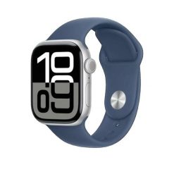 Zegarek inteligentny Apple Watch Series 10 GPS + Cellular 42mm Srebrny. Niebieskie zegarki męskie Apple, bez wzorów, srebrne. Za 2,601.35 zł.
