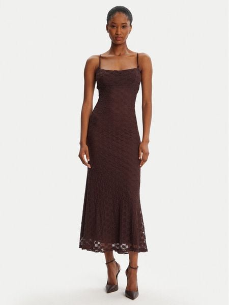 Bardot Sukienka koktajlowa Adoni Mesh 57998DB1 Brązowy Regular Fit. Brązowe sukienki damskie Bardot, bez wzorów, z meshu, wizytowe, bez kołnierzyka, bez ramiączek. Za 459.99 zł.