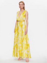 Liu Jo Sukienka wieczorowa CA3416 T2514 Żółty Regular Fit. Żółte sukienki damskie Liu Jo, bez wzorów, z syntetyku, wizytowe, bez kołnierzyka, bez ramiączek. Za 1,279.00 zł.