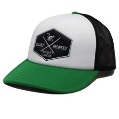 Czapka Trucker z wypełnieniem / Uniwersalny rozmiar (Czarny/Zielony). Zielone czapki damskie SURF MONKEY, z aplikacjami, z poliesteru, sportowe. Za 159.95 zł.