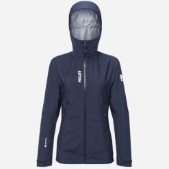 Kurtka turystyczna - Trekking dla kobiet SENECA GORE-TEX 3L. Niebieskie kurtki sportowe damskie Millet, na zimę, l, bez wzorów, z gore-texu, bez ramiączek, bez kaptura, trekkingowe, gore-tex. Za 1,587.30 zł.