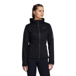 Kurtka softshell damska Kilpi BELTRA-W. Czarne kurtki sportowe damskie Kilpi, xs, bez wzorów, z softshellu, bez ramiączek, bez kaptura, trekkingowe. Za 422.05 zł.