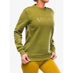 Bluza bawełniana damska Edelrid Spotter Crew. Zielone bluzy damskie EDELRID, bez wzorów, z bawełny, casualowe, bez ramiączek, bez kaptura. W wyprzedaży za 253.90 zł.