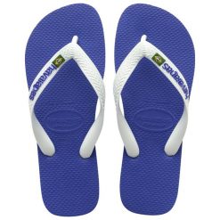 Klapki Havaianas Model 4110850 Kolor Niebieski. Niebieskie klapki damskie Havaianas, bez wzorów, z gumy, sportowe, bez obcasa, bez zapięcia. Za 145.40 zł.