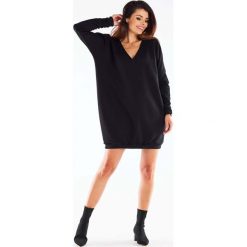 Oversizowa Mini Sukienka z Bawełny - Czarna. Czarne sukienki damskie Infinite You, uniwersalny, bez wzorów, z bawełny, bez kołnierzyka, bez ramiączek, mini. Za 227.90 zł.