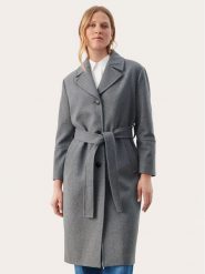 Part Two Płaszcz wełniany Charlotte 30307776 Szary Regular Fit. Szare płaszcze damskie Part Two, bez wzorów, z wełny, bez kołnierzyka, bez kaptura. Za 1,499.00 zł.