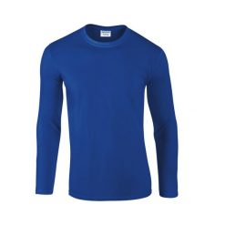 Koszulka Z Długim Rękawem Dla Dorosłych Unisex Soft Touch. Niebieskie bluzki damskie GILDAN, s, bez wzorów, sportowe, bez kołnierzyka, bez ramiączek. Za 50.99 zł.
