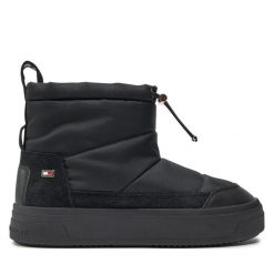 Śniegowce Tommy Hilfiger. Czarne śniegowce damskie Tommy Hilfiger, z nylonu, bez zapięcia. Za 629.99 zł.