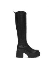 Buffalo Kozaki Mila Hi Boot 1220084 Czarny. Czarne kozaki damskie Buffalo, bez wzorów, ze skóry, bez obcasa, na słupku, bez zapięcia. Za 439.99 zł.