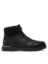 Tommy Hilfiger Trzewiki Corporate Warm Outdoor Lth Boot FM0FM05148 Czarny. Czarne botki męskie Tommy Hilfiger, bez wzorów, ze skóry, bez obcasa, bez zapięcia. Za 399.99 zł.