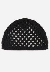 Czarna Bawełniana Czapka Szydełkowa o Ażurowym Splocie Hekina. Czarne czapki damskie Born2be, na lato, w ażurowe wzory, z bawełny, boho. Za 59.99 zł.