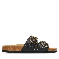 Klapki ONLY Shoes. Czarne klapki damskie ONLY Shoes, bez wzorów, bez obcasa, bez zapięcia. Za 129.99 zł.