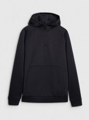 4F Bluza treningowa regular szybkoschnąca męska - czarna L. Czarne bluzy sportowe męskie 4F, l, bez wzorów, z dzianiny, z kapturem, do biegania. W wyprzedaży za 149.99 zł.