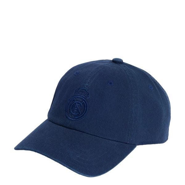 Czapka typu „dad cap” Real Madryt. Niebieskie czapki damskie Adidas, z aplikacjami, z bawełny, klasyczne. Za 129.00 zł.