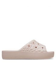 Crocs Klapki Classic Platform Geometric Slide W 209564 Różowy. Czerwone klapki damskie Crocs, bez wzorów, z tworzywa sztucznego, bez obcasa, bez zapięcia. Za 239.99 zł.