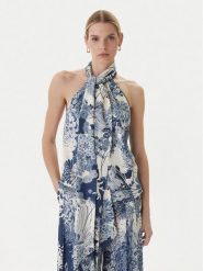 Guess Top W6GHA2 W2463 Niebieski Regular Fit. Niebieskie topy damskie Guess, m, z aplikacjami, z wiskozy, bez kołnierzyka, bez ramiączek. Za 519.99 zł.