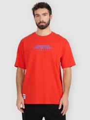 4F T-shirt loose z nadrukiem męski - czerwony S. Czerwone t-shirty męskie 4F, m, bez wzorów, z materiału, bez kołnierzyka, bez ramiączek. Za 69.99 zł.