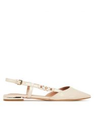 Guess Baleriny FLTFR2 PAF05 Écru. Balerinki damskie Guess, z aplikacjami, ze skóry, bez obcasa, bez zapięcia. Za 279.99 zł.