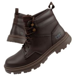 Buty zimowe Caterpillar M P725470 brązowe. Brązowe botki męskie na jesień, bez wzorów, z materiału, klasyczne, przed kolano, bez obcasa, bez zapięcia. Za 518.78 zł.