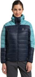 Kurtka damska Haglofs L.I.M Down Hood - tarn blue/frost blue. Niebieskie kurtki sportowe damskie Salomon, l, bez wzorów, bez ramiączek, bez kaptura. Za 1,245.06 zł.