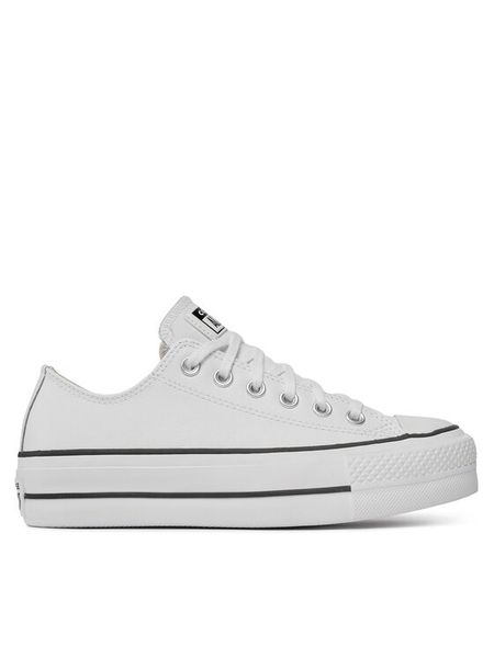 Converse Trampki Chuck Taylor All Star Lift Clean Ox 561680C Biały. Białe trampki i tenisówki damskie Converse, bez wzorów, ze skóry, bez zapięcia. Za 379.99 zł.