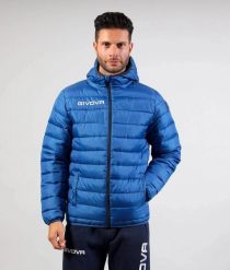 Kurtka puchowa Givova Olanda. Niebieskie kurtki męskie Givova, m, bez wzorów, z materiału, z kapturem. Za 198.99 zł.
