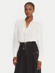 Rinascimento Bluzka CFC0125721003 Biały Regular Fit. Białe bluzki damskie Rinascimento, xl, bez wzorów, z syntetyku, bez kołnierzyka, bez ramiączek. Za 429.99 zł.