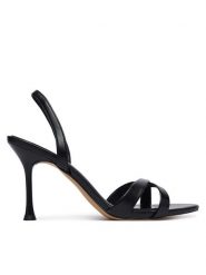 Aldo Sandały Elera 14296207 Czarny. Czarne sandały damskie Aldo, bez wzorów, ze skóry, bez obcasa, na szpilce, bez zapięcia. Za 359.99 zł.