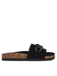 DeeZee Klapki S113 Czarny. Czarne klapki damskie DeeZee, bez wzorów, z materiału, bez obcasa, bez zapięcia. Za 83.99 zł.
