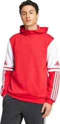 Bluza męska adidas Squadra 25 Sweat Hoody czerwona JD2973 L. Czerwone bluzy męskie Adidas, l, bez wzorów, bez ramiączek, bez kaptura. Za 139.19 zł.