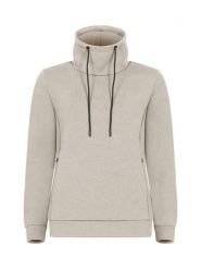 Clique Hobart Women - Bluza damska z wysokim kołnierzem, air-layer – Stone. Brązowe bluzy damskie CLIQUE, m, bez wzorów, bez ramiączek, bez kaptura. Za 188.98 zł.